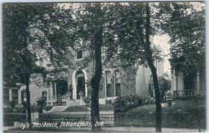 INDIANAPOLIS, Indiana  IN    RILEY'S RESIDENCE  ca 1910s  Postcard