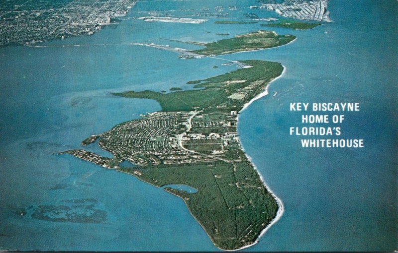 Florida Aerial View Key Biscayne 1973