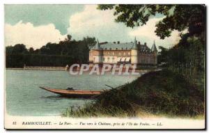 Old Postcard The View Rambouillet castle park to the taking of the island of ...