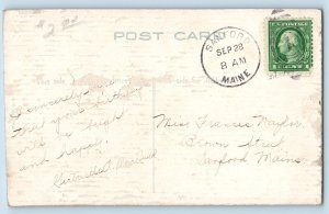 Artist Signed Postcard Birthday Flowers Woman Sanford Maine ME 1917 Antique