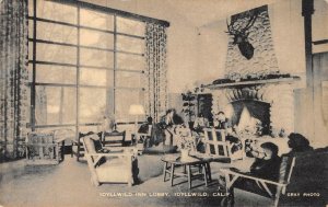 Idyllwild Inn Lobby Interior California Gray Photo 1940s Vintage Postcard