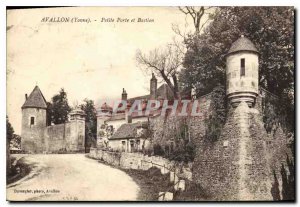 Old Postcard Avallon Yonne Small Gate and Bastion