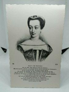 Diane De Poitiers Vintage French Art Portrait Postcard Royalty Nobility France