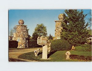 Postcard One of four entrances to Rockome, Greetings From Rockome, Arcola, IL