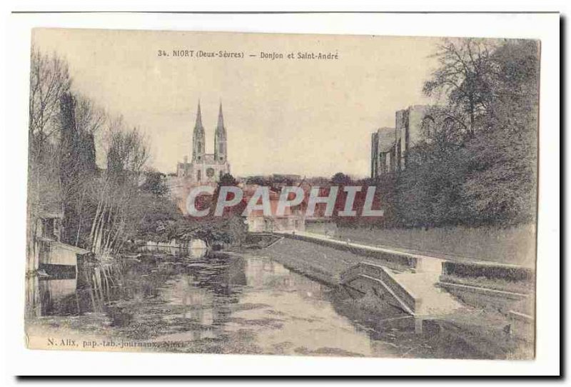 Niort Old Postcard Keep and Saint Andre