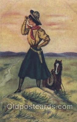 Artist Reynolds, Western Cowgirl Unused small crease top edge