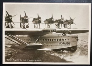 Mint Dornier DOX Giant Seaplane Real Picture Postcard Sea Landing 1932