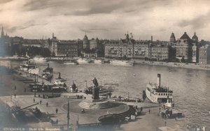 Vintage Postcard 1910's Stockholm Utiskt Fran Skeppsbron Sweden Northern Europe