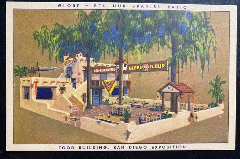 Mint USA Advertising Postcard Globe Flour Food Building San Diego Exposition 