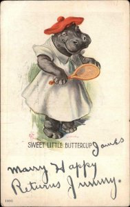 Charles Twelvetrees Fantasy Hippo Girl Tennis Racket Sweet Little Buttercup PC