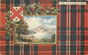 UK Scotland Tuck Macfarlane Crest Tartan 1914 Oilette Postcard 22-3264