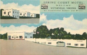 Virginia Wytheville 1940s Spring Court Motel roadside Beals Postcard 22-5233