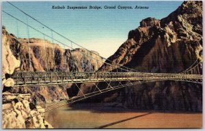 Kaibab Suspension Bridge Grand Canyon Arizona AZ Rock Formations Postcard