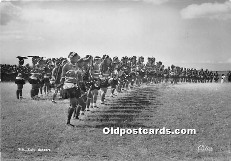 Zulu Dancers African Nude Unused card is curled a little does not lay flat fr...