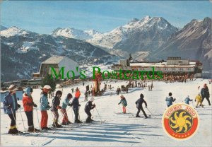 Italy Postcard-Bormio 2000,Sondrio,Lombardy,Children Skiing.Posted 1977 -RR14878