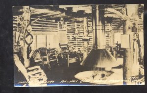 RPPC DEER RIVER FALLS WISCONSIN CABIN INTERIOR MADISON OLD REAL PHOTO POSTCARD