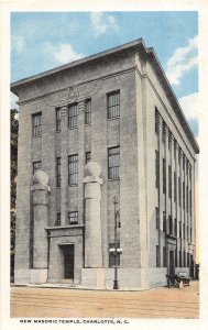 J51/ Charlotte North Carolina Postcard c1910 New Masonic Temple 222