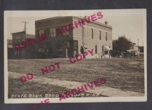 Good Thunder MINNESOTA RPPC c1910s MAIN STREET State Bank nr Mankato Mapleton MN