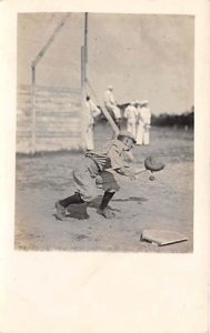 Baseball Real Photo Unused tab marks from being in album