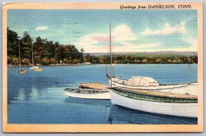 Danielson Connecticut 1944 Postcard Boats