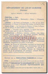 Old Postcard geographical maps of Chocolaterie & # 39Aiguebelle Lot et Garonn...