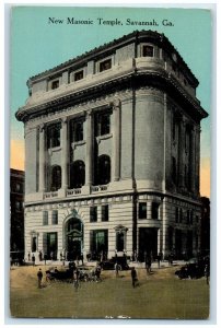 c1910 New Masonic Temple Exterior Building Savannah Georgia GA Vintage Postcard