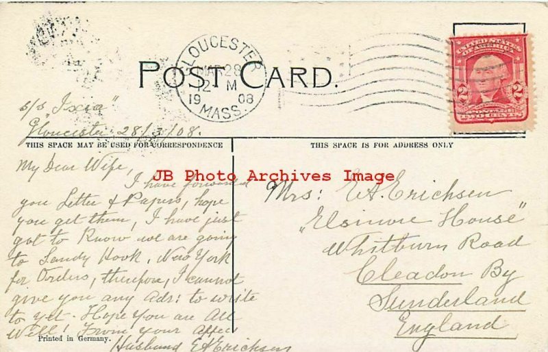 MA, Gloucester, Massachusetts, Main Street, West End Trolley, 1908 PM