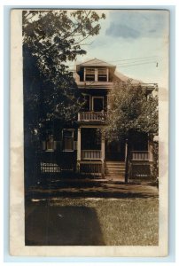 1915 House Street View Cambridge Massachusetts MA RPPC Photo Antique Postcard 