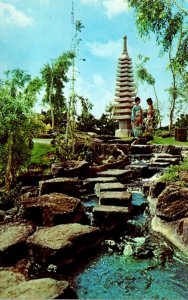 Hawaii Honolulu The Pagoda Hotel & Floating Restaurant Stepping Stones Leadin...