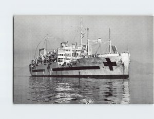 Postcard U.S.S. Samaritan AH-10, San Francisco Bay, California