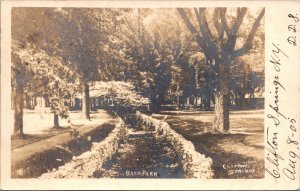 Real Photo Postcard Back Park in Clifton Springs, New York~136329