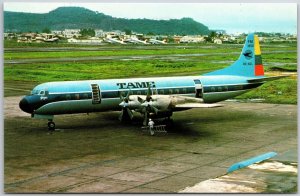 Airplane Tame C.A. Lockheed L-188A Electra Domestic Airline Air Force Postcard