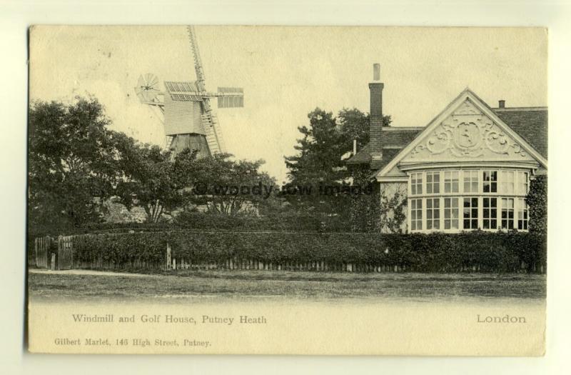 tp7097 - London - The Windmill and Golf House c1900, on Putney Heath - Postcard