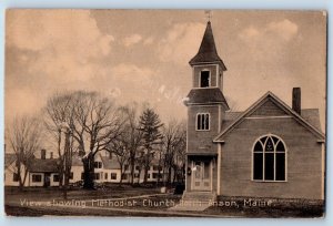 North Anson Maine ME Postcard View Showing Methodist Church Building 1911 Posted