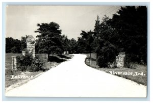 c1940's Entrance Rivervale Indiana IN RPPC Photo Unposted Vintage Postcard
