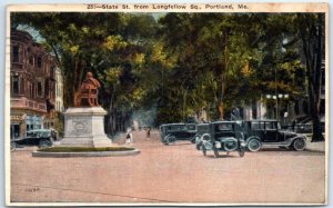 Postcard - State St. from Longfellow Square - Portland, Maine