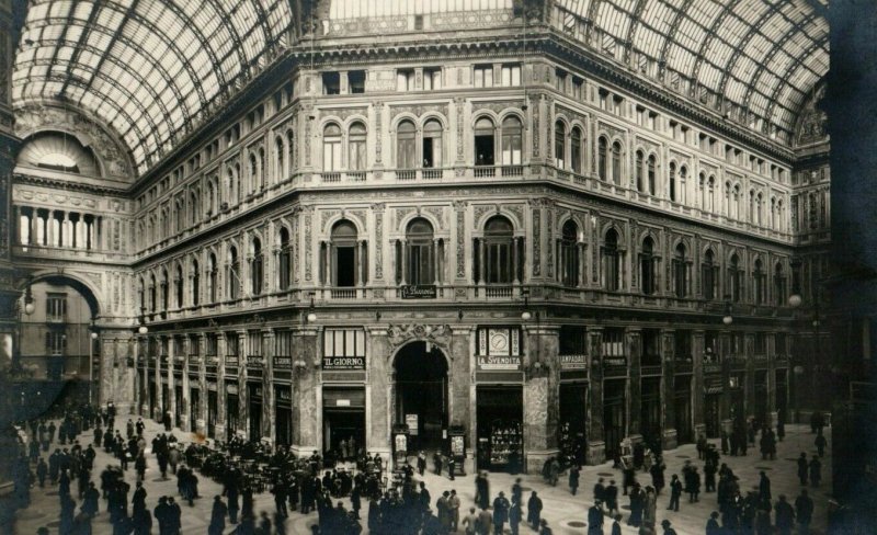 C. 1920's RPPC Napoli Galleria Umberto Postcard P177 