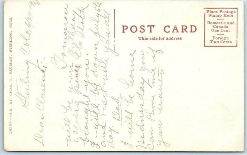 STERLING, Colorado CO   LOGAN COUNTY HIGH SCHOOL  1918   Postcard