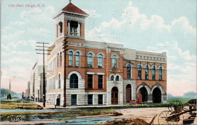 City Hall Fargo ND North Dakota c1908 Postcard E60