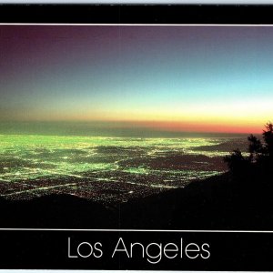 c1980s Los Angeles CA Night View from Mt Wilson City Panorama Chrome Lg PC M28