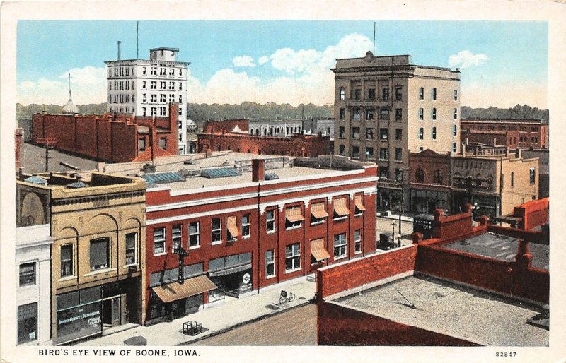 G87/ Boone Iowa Postcard c1910 Birdseye View Stores Buildings 8