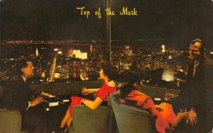 TOP OF THE MARK Cocktail Lounge SAN FRANCISCO Night Bar 1960 Vintage Postcard