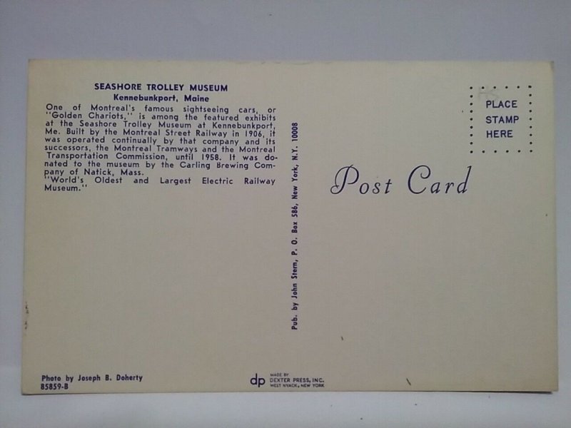 Snowdon trolley postcard Park Avenue 