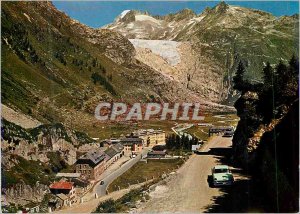 Modern Postcard Gletsch C 1280 und mit Rhonegletscher Galenstock