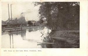 CROOKSTON, MN Minnesota  SCENE ON RED LAKE  Polk County  1908 B&W Postcard