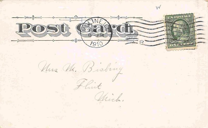 Row of Shops Rock Island Arsenal Illinois 1910 postcard