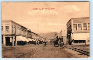 ABERDEEN, WA Washington ~ MAIN STREET Scene Music School  1908 Postcard 