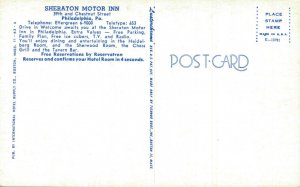 USA Sheraton Motor Inn Philadelphia Chrome Postcard 07.55