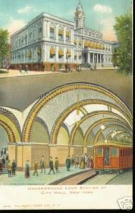 Underground Loop Station City Hall NYC Postcard