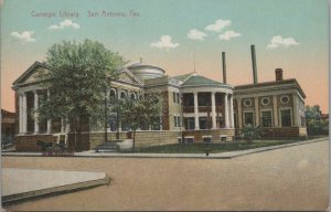 Postcard Carnegie Library San Antonio Texas TX